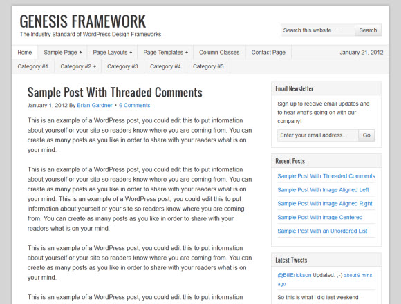 Genesis 1.8 Framework homepage