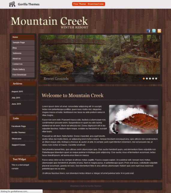 Moutain Creek WordPress Theme
