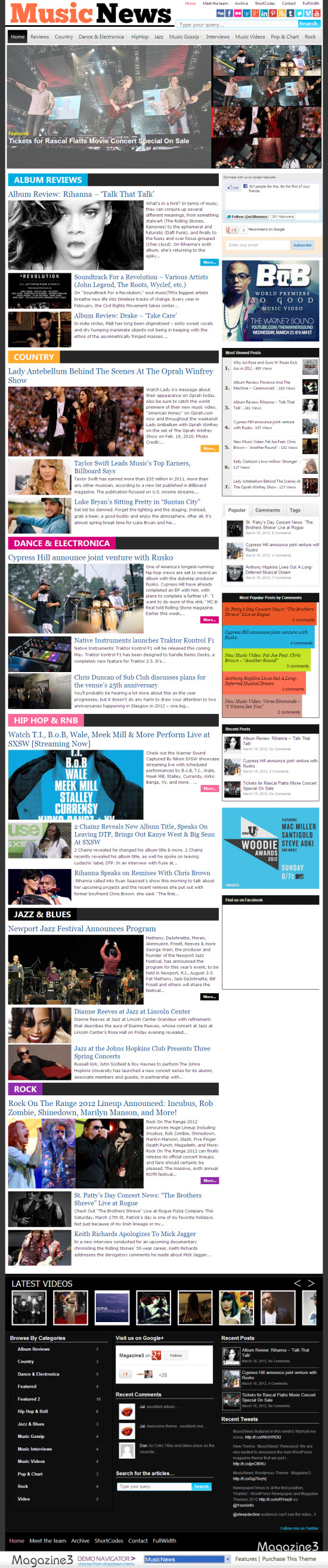 MusicNews WordPress Theme
