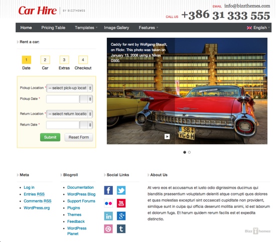 Car Hire WordPress Theme